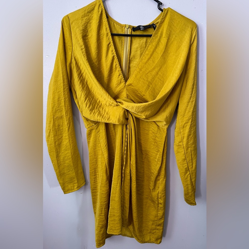 Satin long sleeve dress